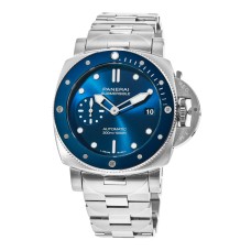 Cópia Panerai submersível Blu Notte relógio masculino automático com mostrador azul em aço PAM01068