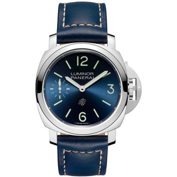 Cópia Panerai Luminor Blu Mare 44 mm pulseira de couro de aço relógio masculino PAM01085