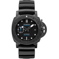Replica Relógio Panerai submersível com mostrador preto e pulseira de borracha PAM01231