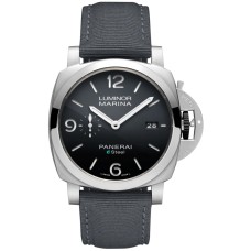Cópia Panerai Luminor Marina Relógio masculino com mostrador cinza e pulseira de tecido PAM01358