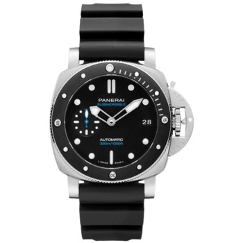 Replica Relógio Panerai submersível com mostrador preto e pulseira de borracha PAM02683