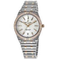 Réplica Breitling Chronomat Automático 36 Diamante Branco Mostrador em Ouro Rosa e Relógio Feminino de Aço Inoxidável U10380591A1U1