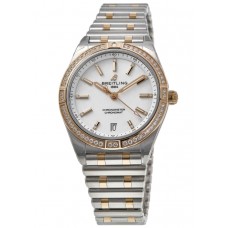 Cópia Breitling Chronomat Automático 36 Rose Gold &amp; Relógio feminino em aço diamante U10380591A2U1