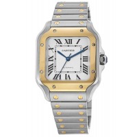 Replica Relógio Cartier Santos De Cartier médio em ouro amarelo e aço inoxidável W2SA0016