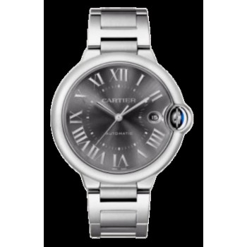 Copiar relógio masculino Cartier Ballon Bleu 40 mm com mostrador cinza em aço WSBB0060