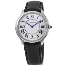Cópia Cartier Ronde Must De Cartier 36 mm pulseira de couro relógio feminino WSRN0031