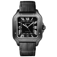 Réplica Cartier Santos De Cartier Relógio Masculino ADLC Grande Aço WSSA0039