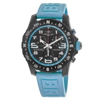 Cópia Breitling Professional Endurance Pro mostrador preto com pulseira de borracha azul relógio masculino X82310281B1S1