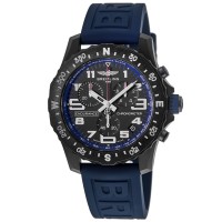 Cópia Breitling Professional Endurance Pro Preto Cronógrafo Mostrador Azul Pulseira de Borracha Relógio Masculino X82310D51B1S1
