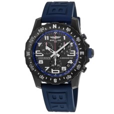 Cópia Breitling Professional Endurance Pro Preto Cronógrafo Mostrador Azul Pulseira de Borracha Relógio Masculino X82310D51B1S1
