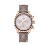 Relógio feminino Omega Speedmaster 38mm, cor bege O32468385002003