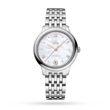 Relógio feminino Omega De Ville Prestige Co-Axial Master Chronometer 34mm em madrepérola O43410342005001