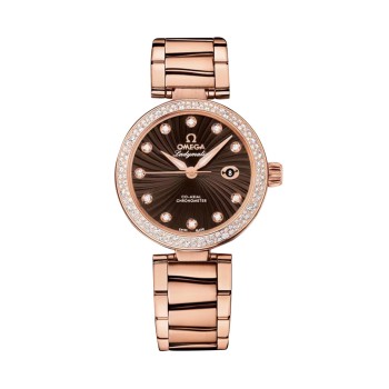 Relógio feminino Omega De Ville Ladymatic 34mm, marrom O42565342063001