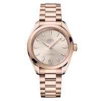 Relógio feminino Omega Seamaster Aqua Terra Shades 34mm, cor marfim O22050342009001