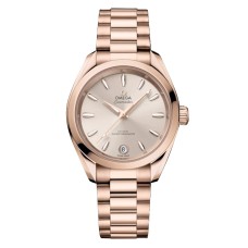 Relógio feminino Omega Seamaster Aqua Terra Shades 34mm, cor marfim O22050342009001