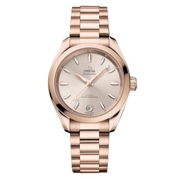 Relógio feminino Omega Seamaster Aqua Terra Shades 34mm, cor marfim O22050342009001