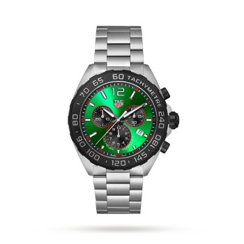 Relógio masculino TAG Heuer Formula 1 Quartz Chronograph 200M 43 mm verde CAZ101AP.BA0842