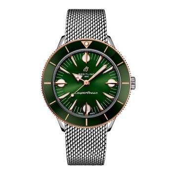Relógio masculino Breitling Superocean Heritage '57 Highlands Capsule 38mm verde com 2 pulseiras U10340361L1A1