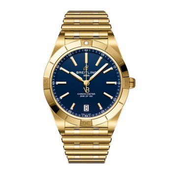 Relógio feminino Breitling Chronomat Automático 36mm Edição Limitada Victoria Beckham Azul Meia-Noite Ouro Amarelo K103801A1C1K1