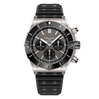 Relógio masculino Breitling Super Chronomat B01 44mm, pulseira de borracha cinza EB0136251M1S1