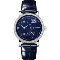 Réplica do relógio A. Lange & Sohne Little Lange 1 Moon Phase em ouro branco com bisel de diamantes 182.886 Réplica do relógio A. Lange & Sohne Little Lange 1 Moon Phase em ouro branco com bisel de diamantes 182.886