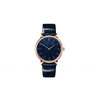Réplica do relógio A. Lange & Sohne Saxonia Fine Blue Flux com mostrador em ouro e caixa em ouro rosa (código 211.088).