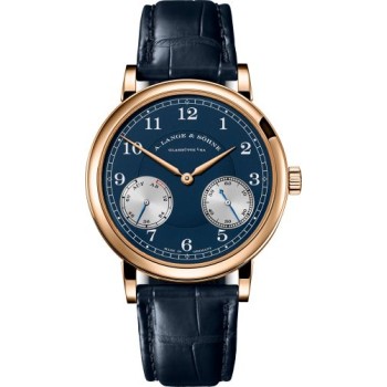 Relógio A. Lange & Söhne 1815 234.042 com caixa em ouro rosa e mostrador azul.