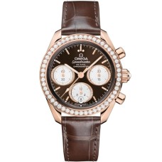 Omega Speedmaster Date 38 324.58.38.50.63.001 Ouro Sedna Marrom Diamante Omega Speedmaster Date 38 324.58.38.50.63.001 Ouro Sedna Marrom Diamante