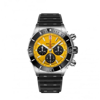 Relógio Breitling Super Chronomat B01 44 em aço inoxidável com mostrador amarelo AB01364A1I1S1