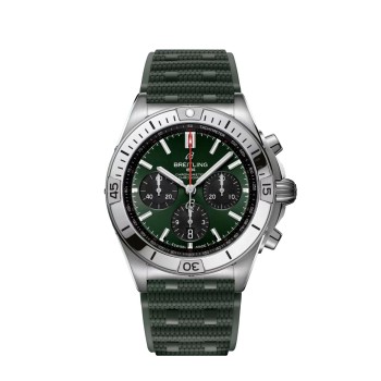 Breitling Chronomat B01 42 AB0134101L2S1 Aço Inoxidável Borracha Verde Breitling Chronomat B01 42 AB0134101L2S1 Aço Inoxidável Borracha Verde