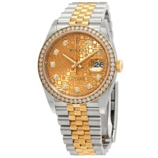 Relógio ROLEX Datejust 36 Champagne com mostrador com motivo Jubilee e diamantes M126283RBR-0019