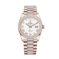Réplica do Rolex Day-Date 36 em ouro Everose 18k M128345RBR-0055