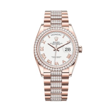 Réplica do Rolex Day-Date 36 em ouro Everose 18k M128345RBR-0055