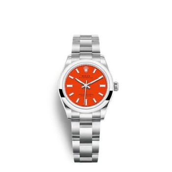 Rolex Oyster Perpetual 31 com mostrador vermelho coral