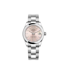 Rolex Datejust 31 em aço Oystersteel com mostrador rosa