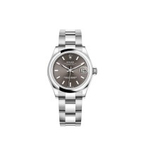 Rolex Datejust 31 em aço Oystersteel com mostrador cinza escuro