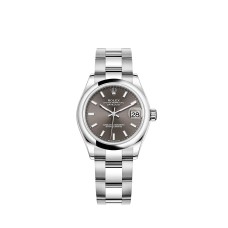 Rolex Datejust 31 em aço Oystersteel com mostrador cinza escuro