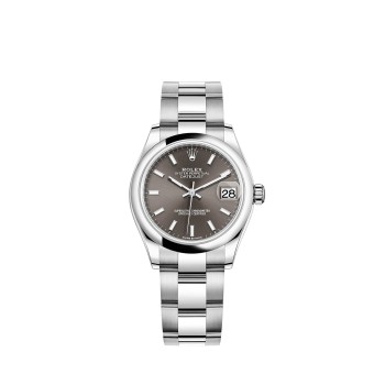 Rolex Datejust 31 em aço Oystersteel com mostrador cinza escuro