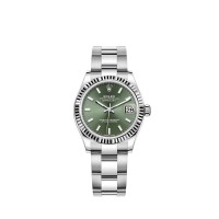 Rolex Datejust 31 Rolesor Branco com Mostrador Verde Menta