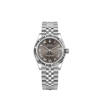 Rolex Datejust 31 com mostrador em Rolesor branco e pulseira Jubilee.