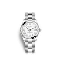 Rolex Datejust 31 Rolesor Branco, Mostrador Branco, Pulseira Oyster