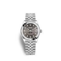 Rolex Datejust 31 com mostrador em Rolesor branco e pulseira Jubilee.