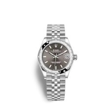 Rolex Datejust 31 com mostrador em Rolesor branco e pulseira Jubilee.