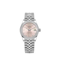 Rolex Datejust 31 com mostrador rosa em Rolesor e pulseira Jubilee. Rolex Datejust 31 com mostrador rosa em Rolesor e pulseira Jubilee.