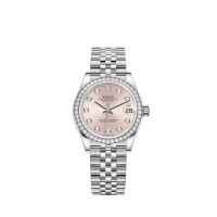 Rolex Datejust 31 com bracelete Jubilee em Rolesor branco e mostrador cravejado de diamantes rosa. Rolex Datejust 31 com bracelete Jubilee em Rolesor branco e mostrador cravejado de diamantes rosa.