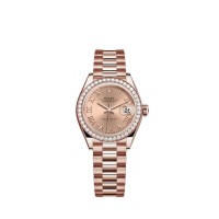 Réplica do Rolex Lady-Datejust em ouro Everose 18K M279135RBR-0027