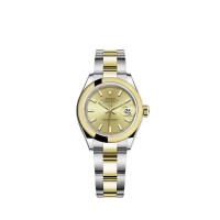 Rolex Lady-Datejust com mostrador em Rolesor amarelo champanhe e pulseira Oyster. Rolex Lady-Datejust com mostrador em Rolesor amarelo champanhe e pulseira Oyster.
