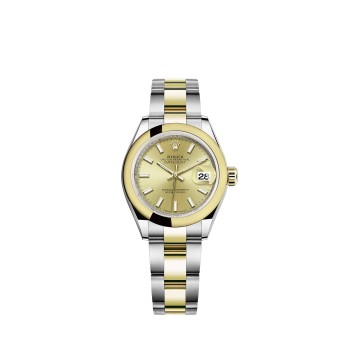 Rolex Lady-Datejust com mostrador em Rolesor amarelo champanhe e pulseira Oyster. Rolex Lady-Datejust com mostrador em Rolesor amarelo champanhe e pulseira Oyster.