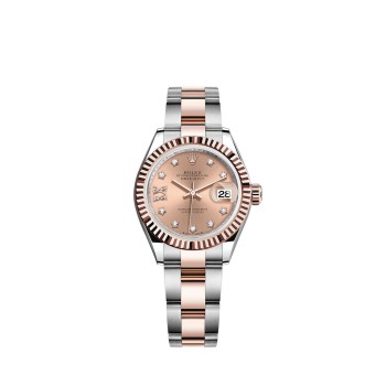 Réplica do relógio Rolex Lady-Datejust Everose Rolesor Oystersteel em ouro 18 quilates M279171-0028