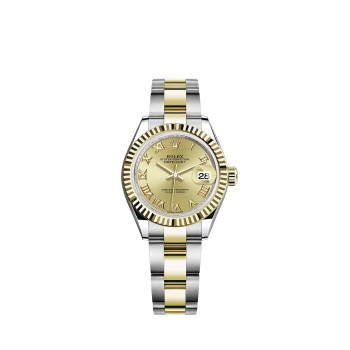 Rolex Lady-Datejust com mostrador em Rolesor amarelo champanhe e pulseira Oyster. Rolex Lady-Datejust com mostrador em Rolesor amarelo champanhe e pulseira Oyster.